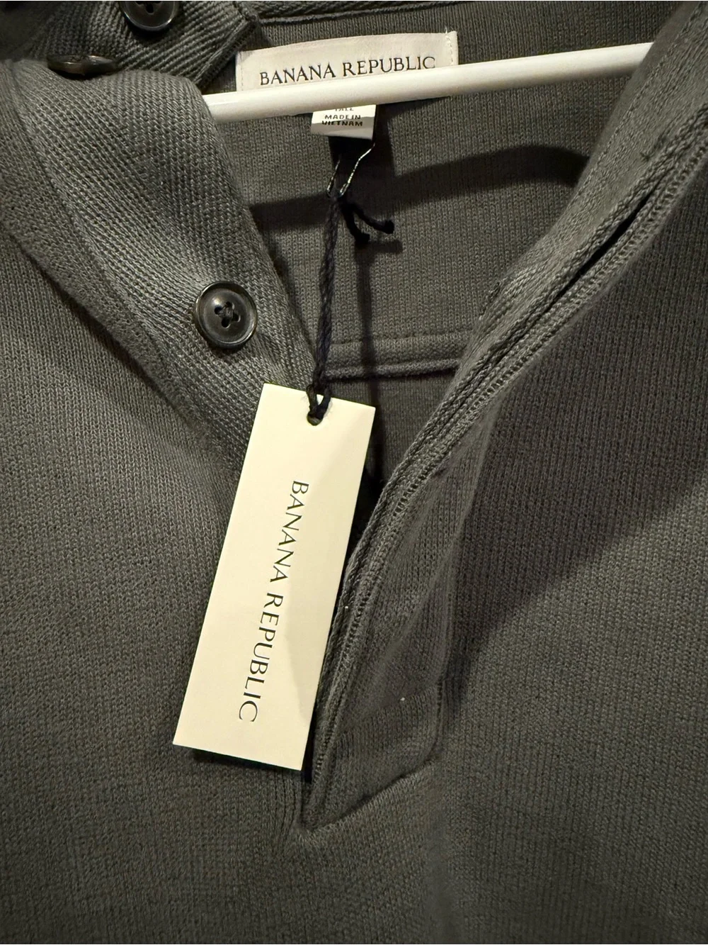 Men’s Banana Republic Men's Olive Polo-Style Pullover Sweatshirt